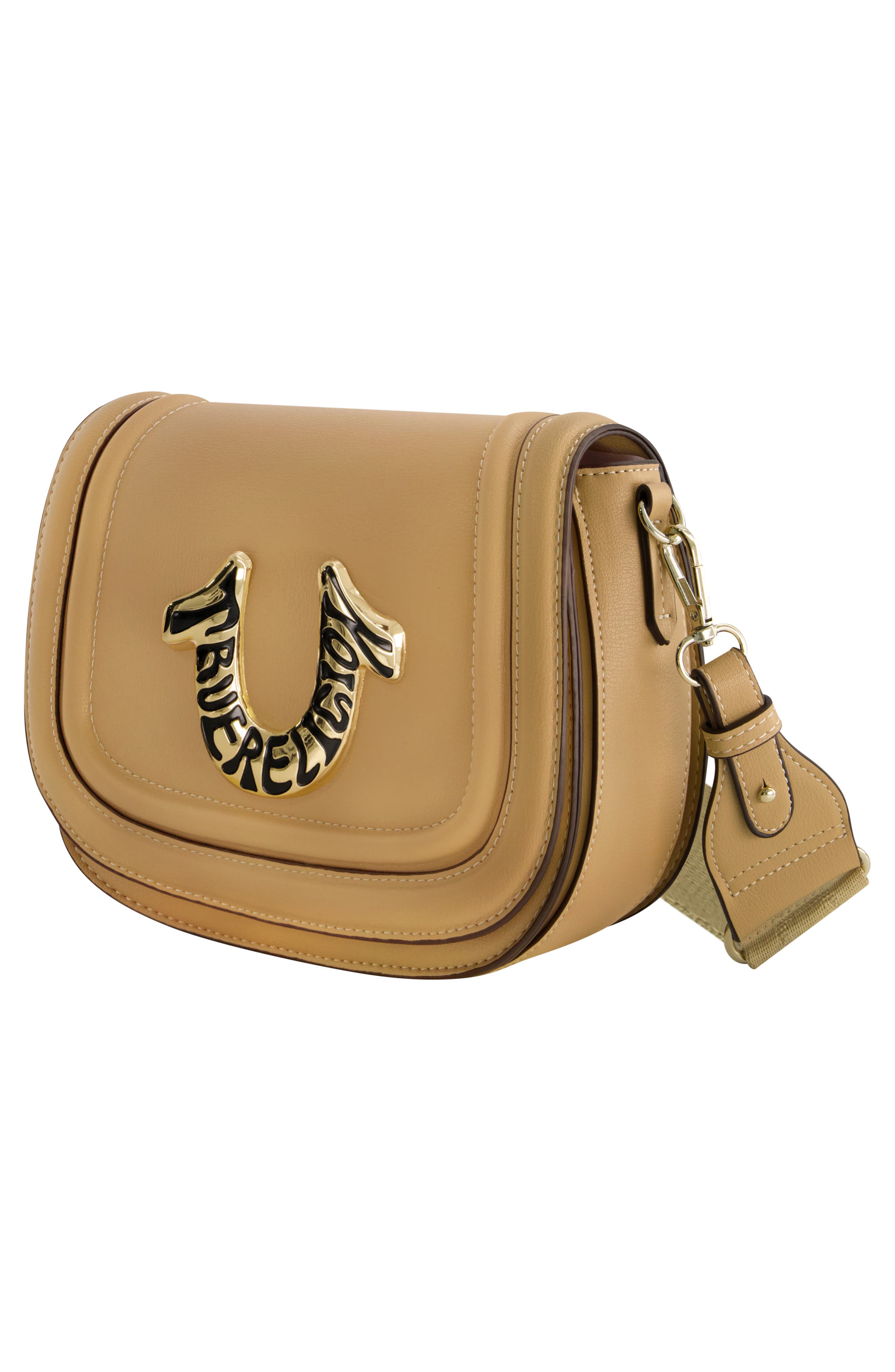 True Religion Logo Crossbody Bag, Alternate, color, Camel