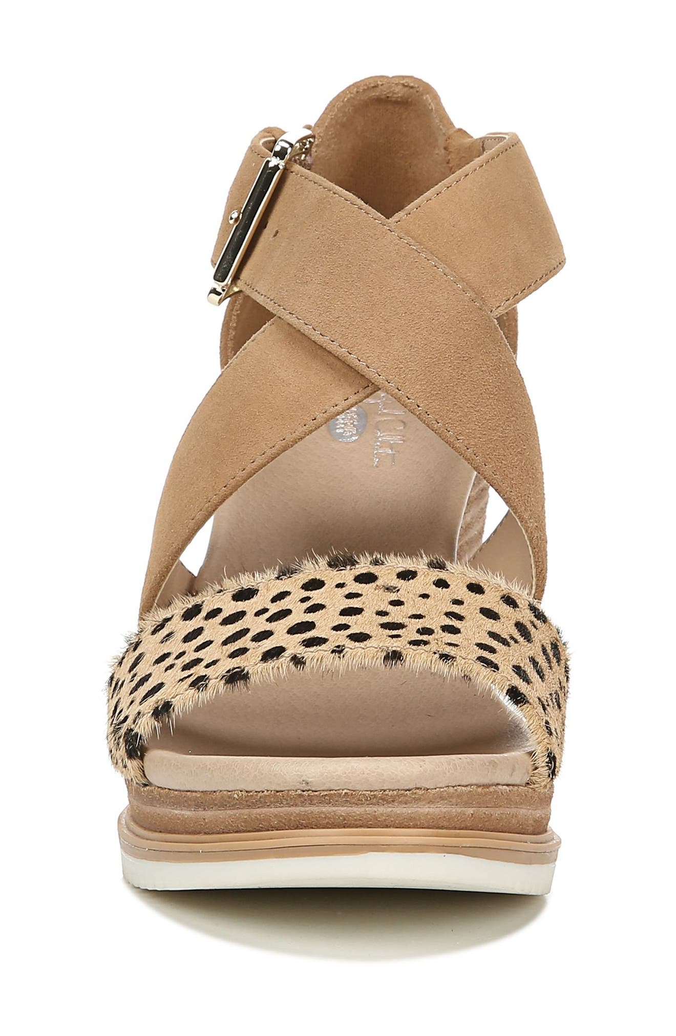 Sweet Escape Wedge Sandal, Alternate, color, NUDE LEATHER/ CALFHAIR