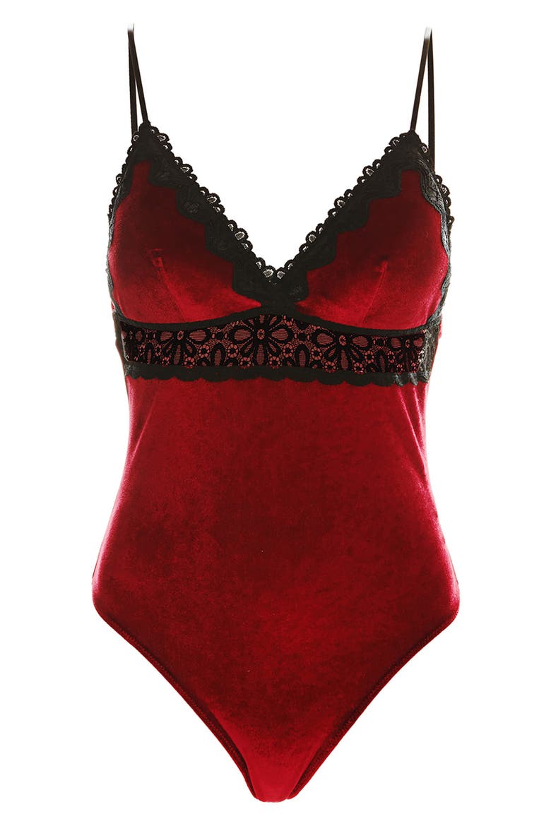 Sylvie Velvet Teddy, Alternate, color, RED