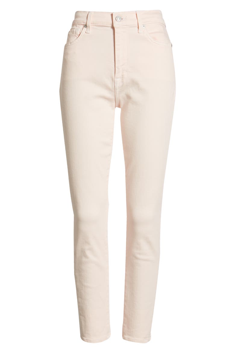 High Waist Ankle Skinny Jeans, Alternate, color, SOLID PINK