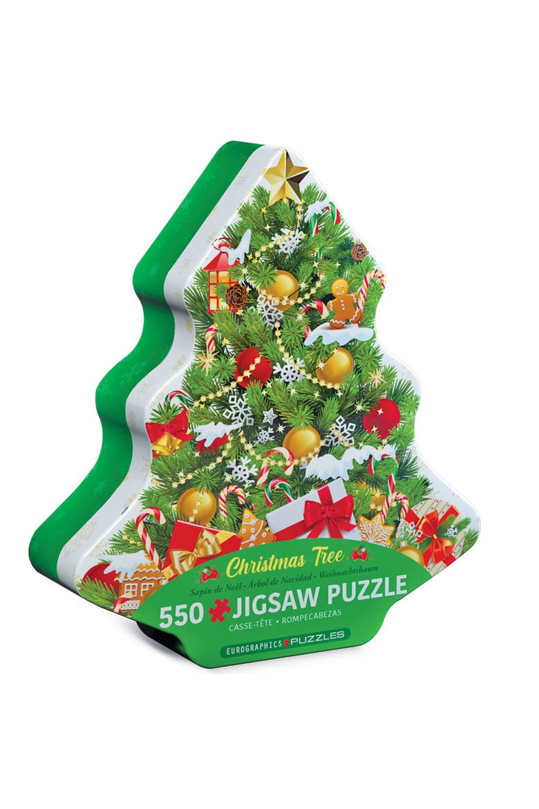 Puzzle Tin Christmas Tree 550 Piece Jigsaw, Main, color, Multicolored