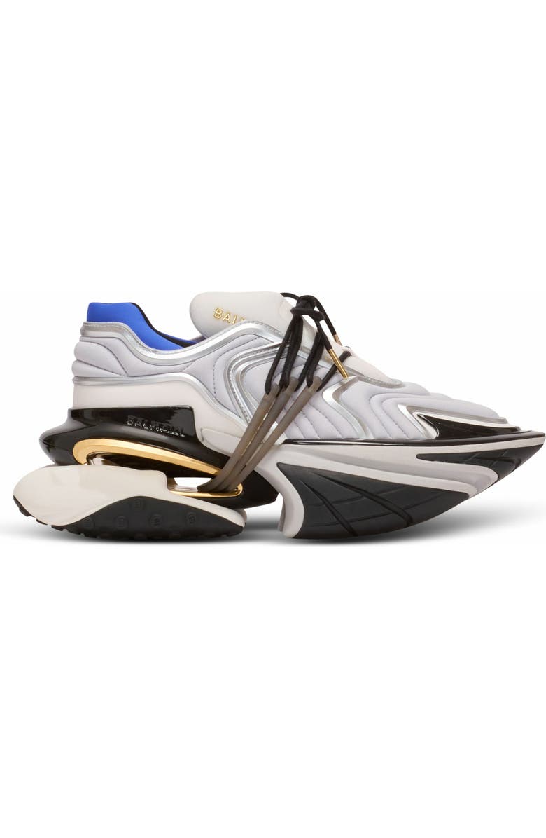 Balmain Unicorn Wave Trainers In Neoprene, Alternate, color, Grey