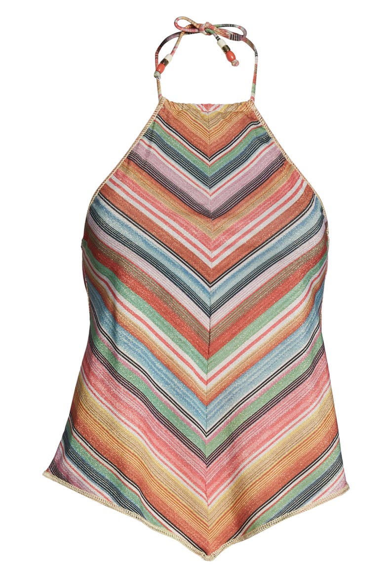 West V Halter Tankini Top, Alternate, color, PINK MULTI