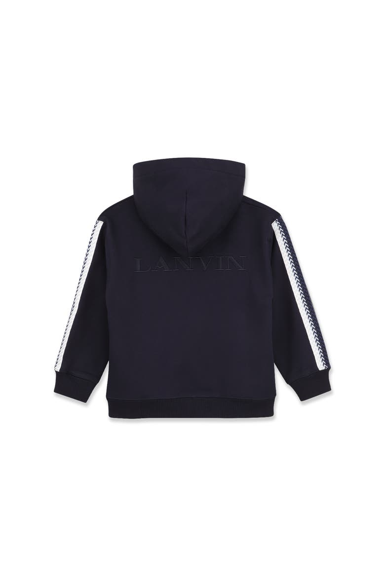Kids Embroidered Zip-Up Hoodie In Cotton, Alternate, color, Black