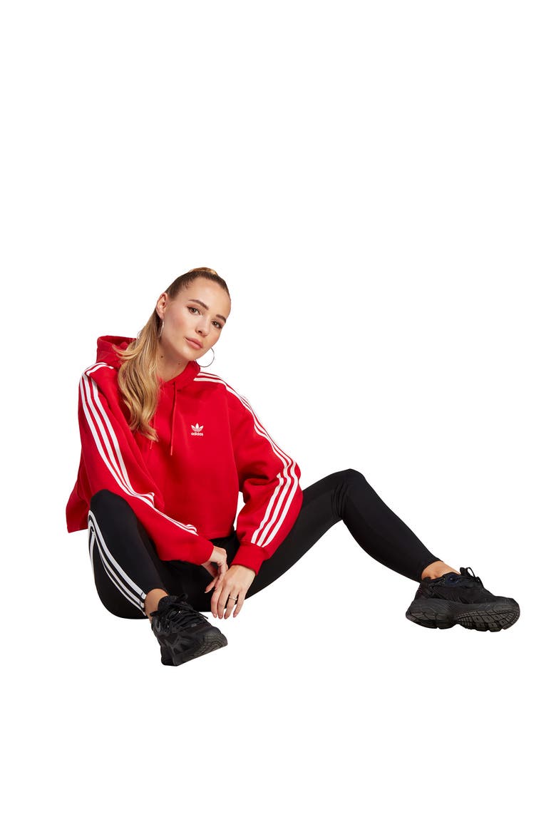 Classic Crop Hoodie, Alternate, color, BETTER SCARLET