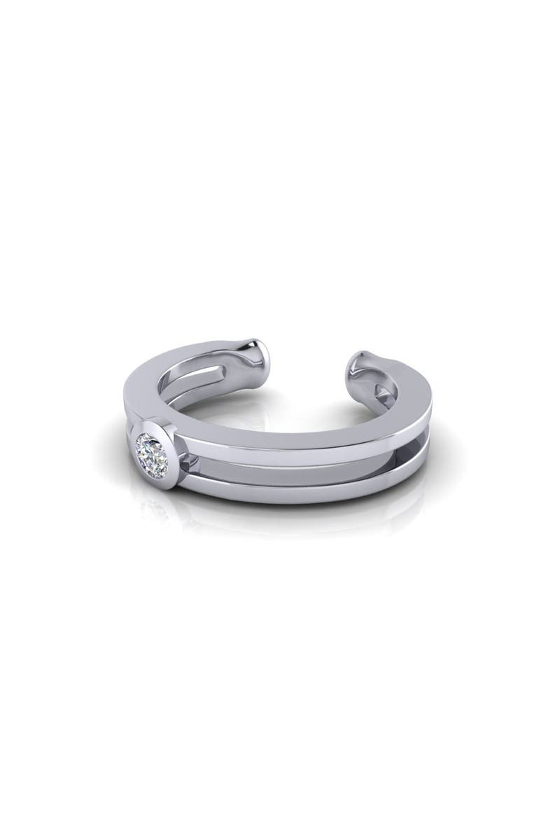 With-the-Band Ear Cuff, Main, color, Silver