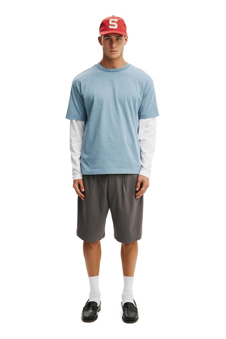 Men's Box Fit Plain T-Shirt, Alternate, color, Chalk Blue Wash