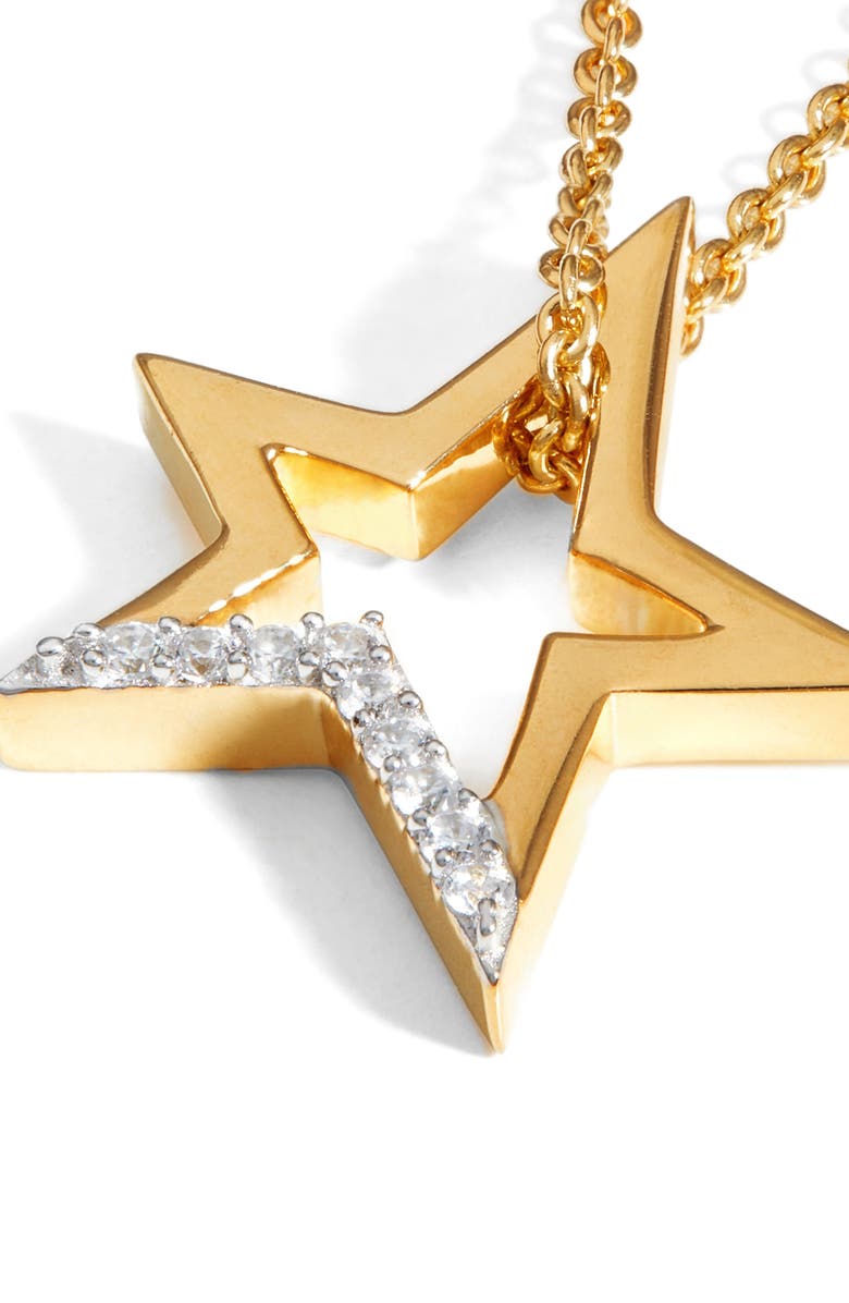 Missoma Gold Star Pavé Cubic Zirconia Pendant Necklace, Alternate, color,
