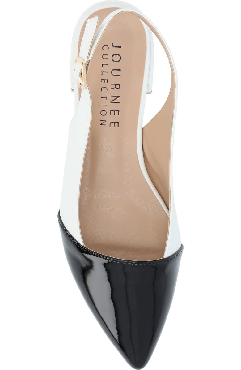 Journee Collection Bertie Slingback Flat, Alternate, color, White