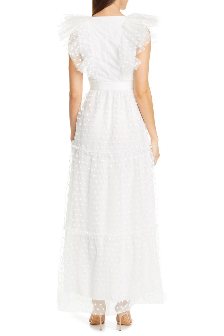 Swiss Dot Tulle Gown, Alternate, color, WHITE