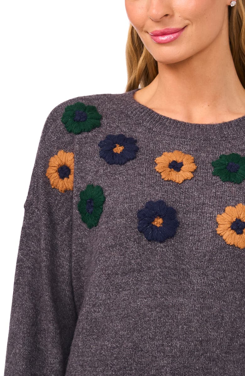 Embroidered Flower Sweater