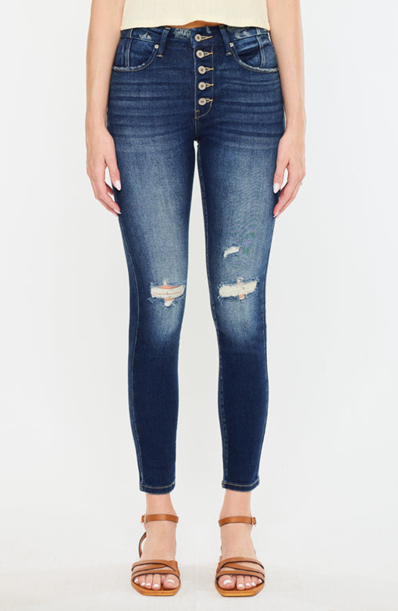 KanCan Novah High Rise Super Skinny Jeans, Main, color, Dark Wash