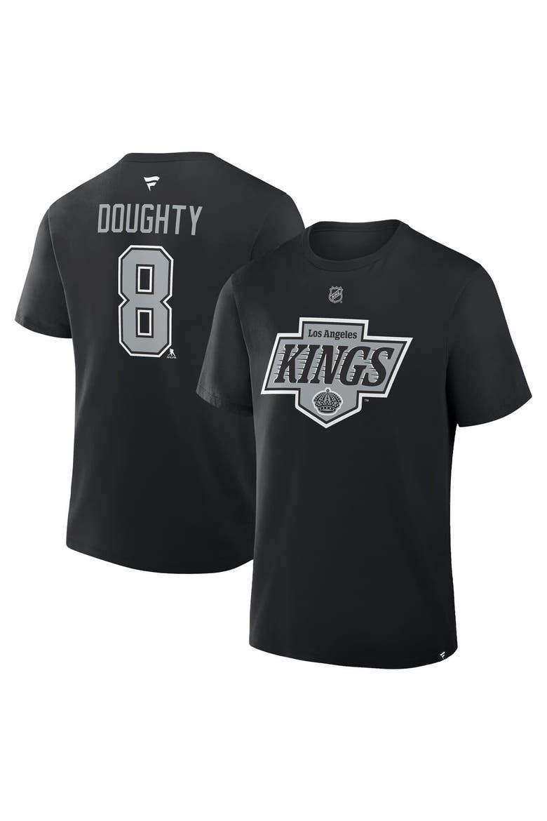 Men's Fanatics Drew Doughty Black Los Angeles Kings Authentic Stack Name & Number T-Shirt, Main, color, Black