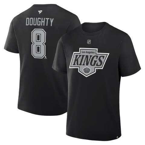 Men's Fanatics Drew Doughty Black Los Angeles Kings Authentic Stack Name & Number T-Shirt