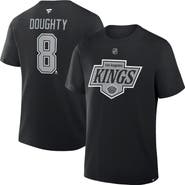 FANATICS Men's Fanatics Drew Doughty Black Los Angeles Kings Authentic Stack Name & Number T-Shirt