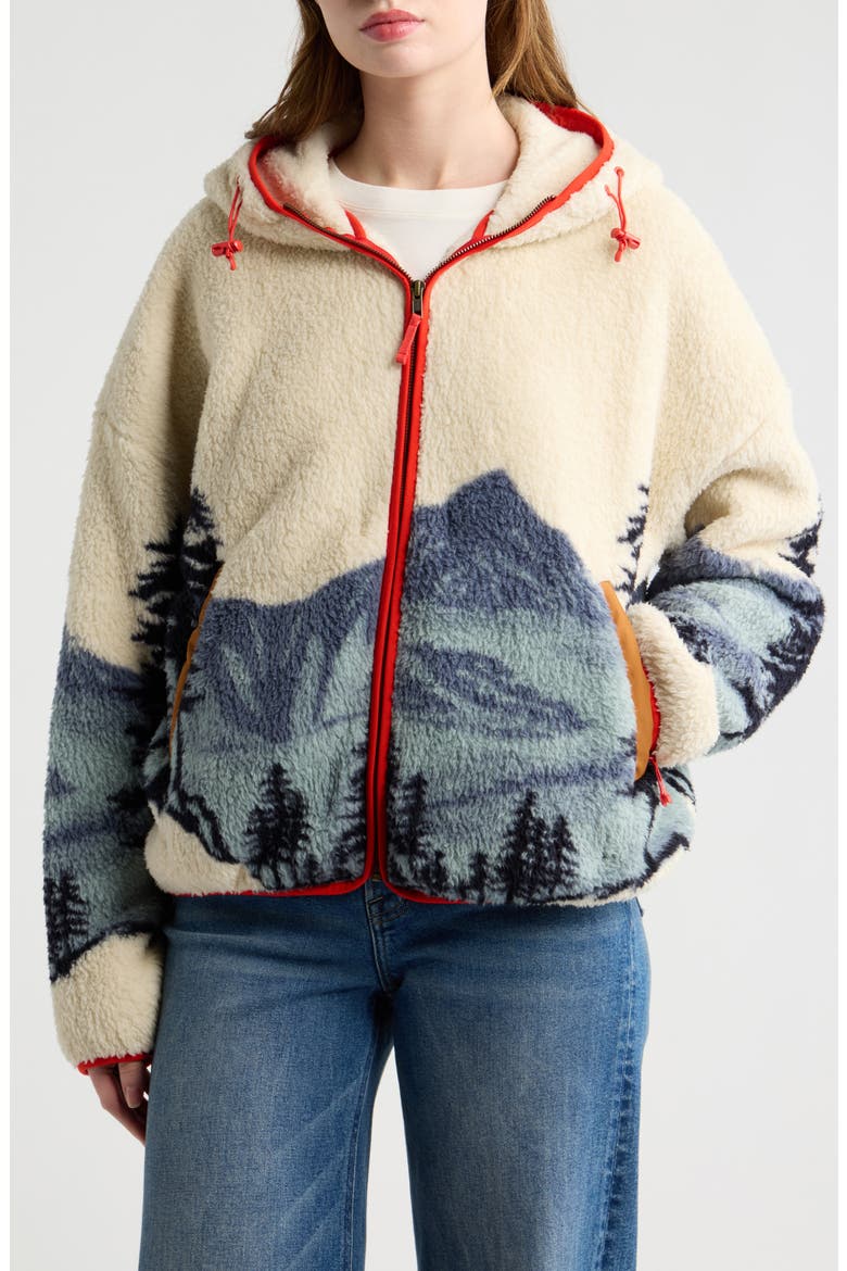 Plush Horizon Full Zip Fleece Jacket, Alternate, color, SNOWCAP VIEW LANDSCAPE