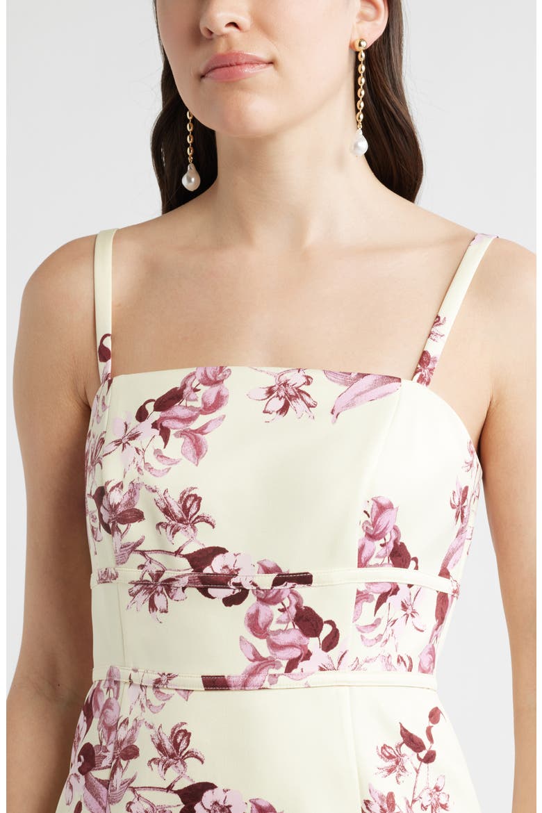 Column Cocktail Dress, Alternate, color, YELLOW- PURPLE JESSICA FLORAL