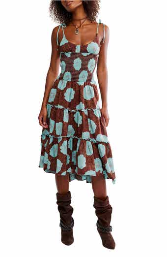 Free People Adriel Tie Strap Tiered Midi Dress