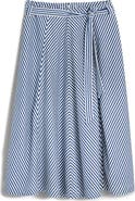 Madewell Stripe Flare Poplin Midi Skirt