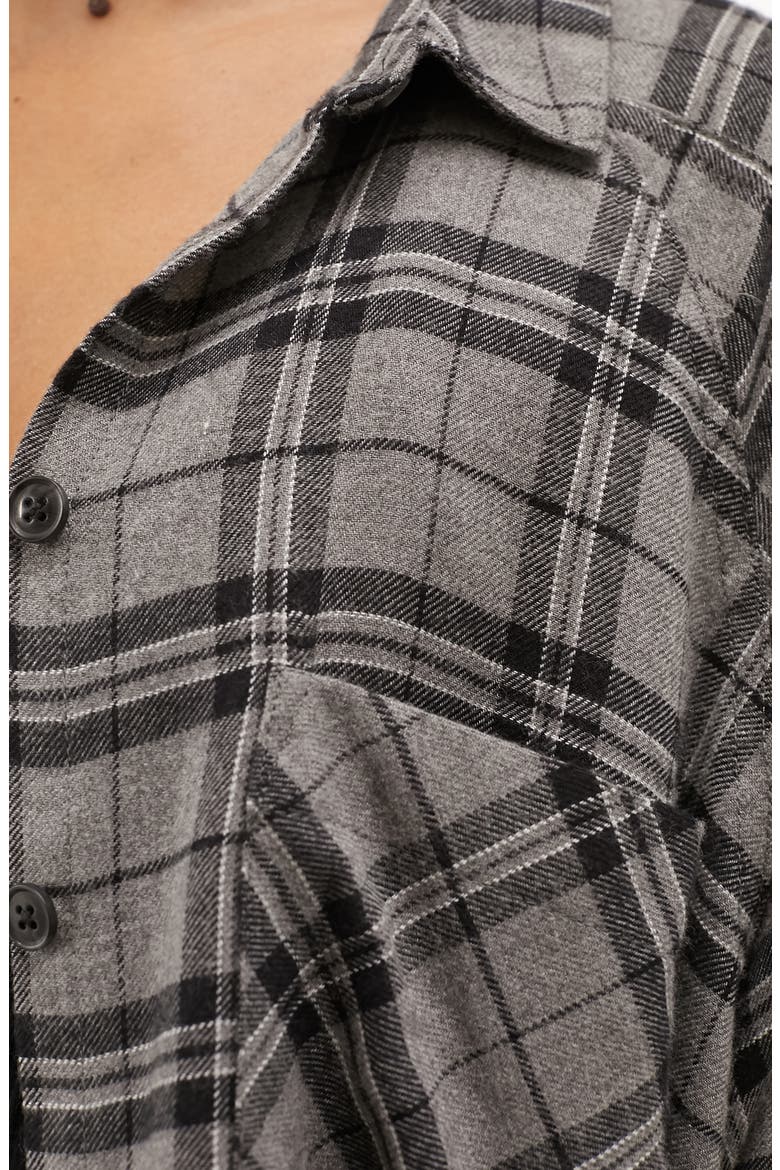 Urban Outfitters Brendon Flannel Shirt, Alternate, color, GREY