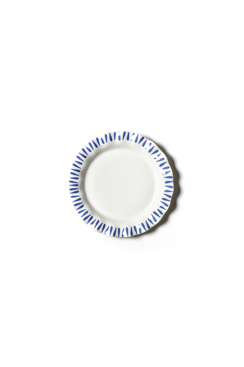 Iris Blue Drop Ruffle Dinner Plate, Main, color, Blue