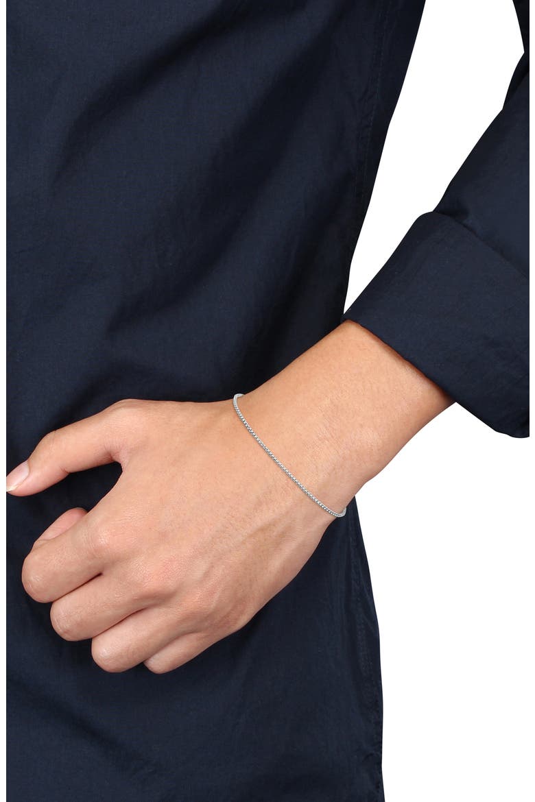 Round Box Link Bracelet, 1.60mm, Alternate, color, SILVER