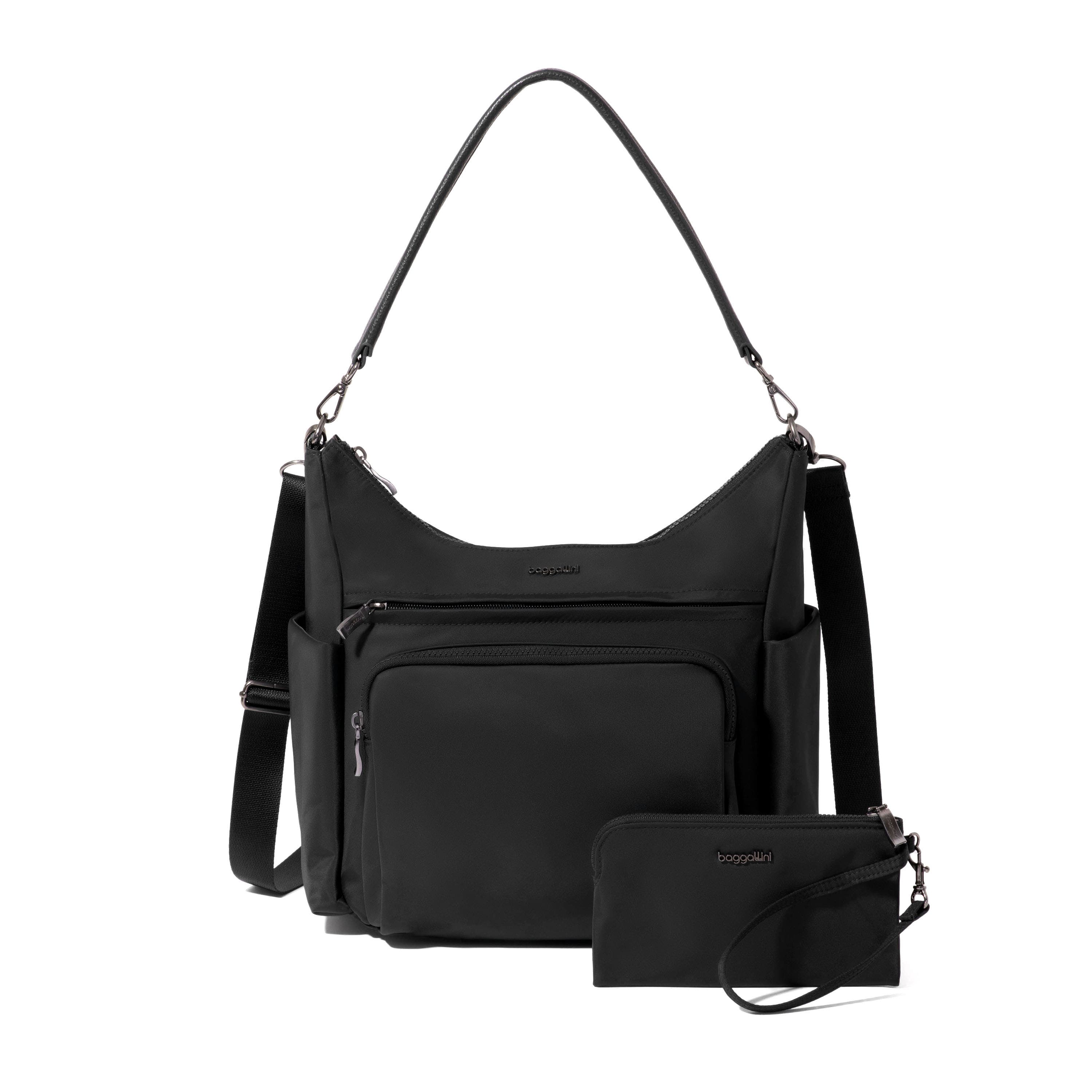 BAGGALLINI Nolita Convertible Hobo, Main, color, Black Twill