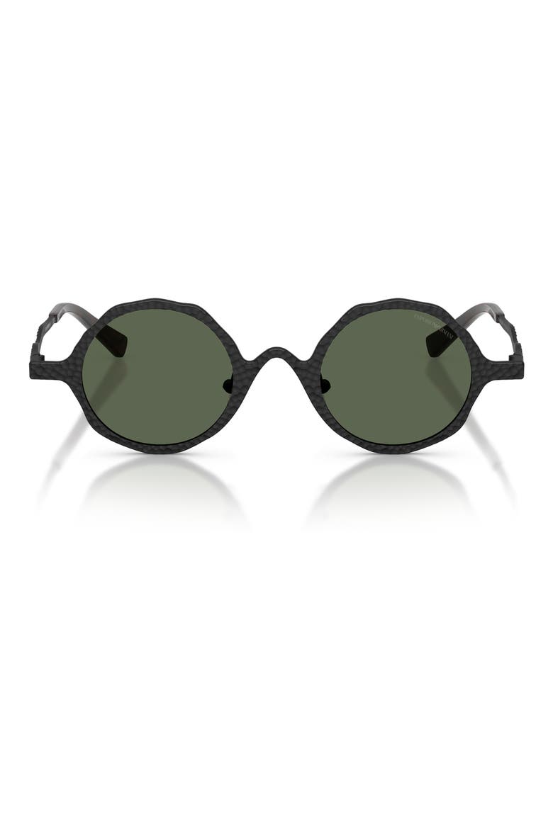 41mm Round Sunglasses, Main, color, MATTE BLACK/ DARK GREEN