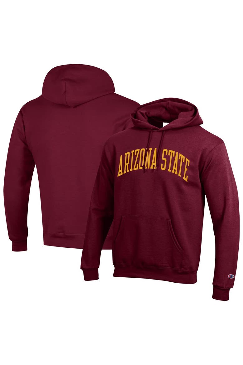 Men's Champion  Maroon Arizona State Sun Devils Basic Arch Fleece Pullover Hoodie, Main, color, Maroon