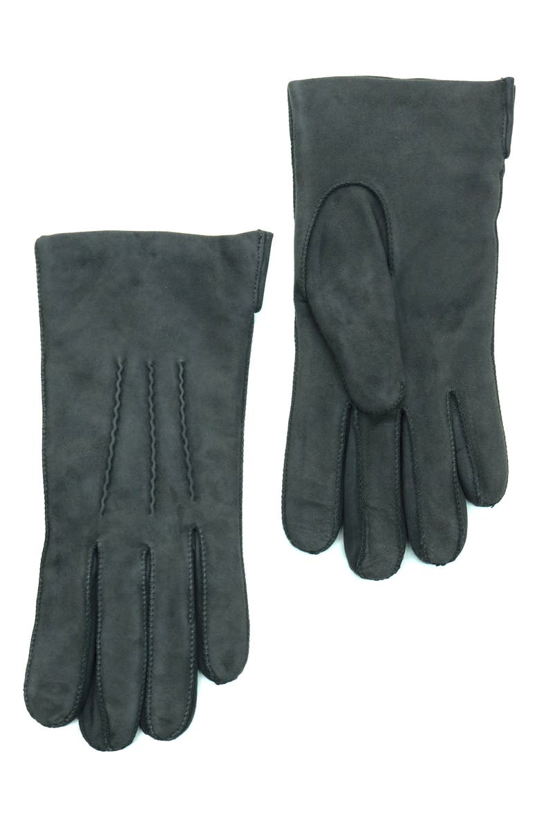 Portolano Suede Gloves, Main, color, Charcoal