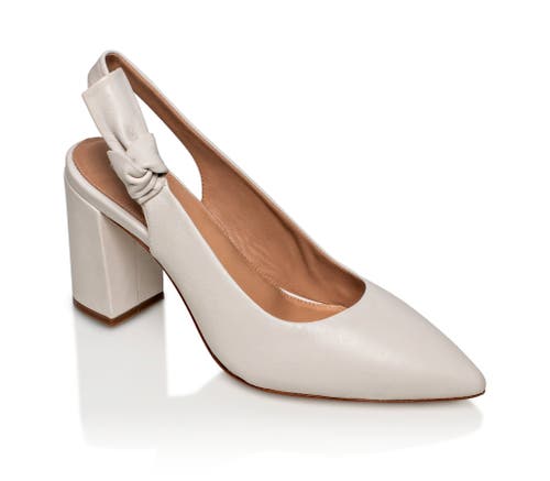 Joan Oloff Shoes Daphne Leather Slingback Pump In White
