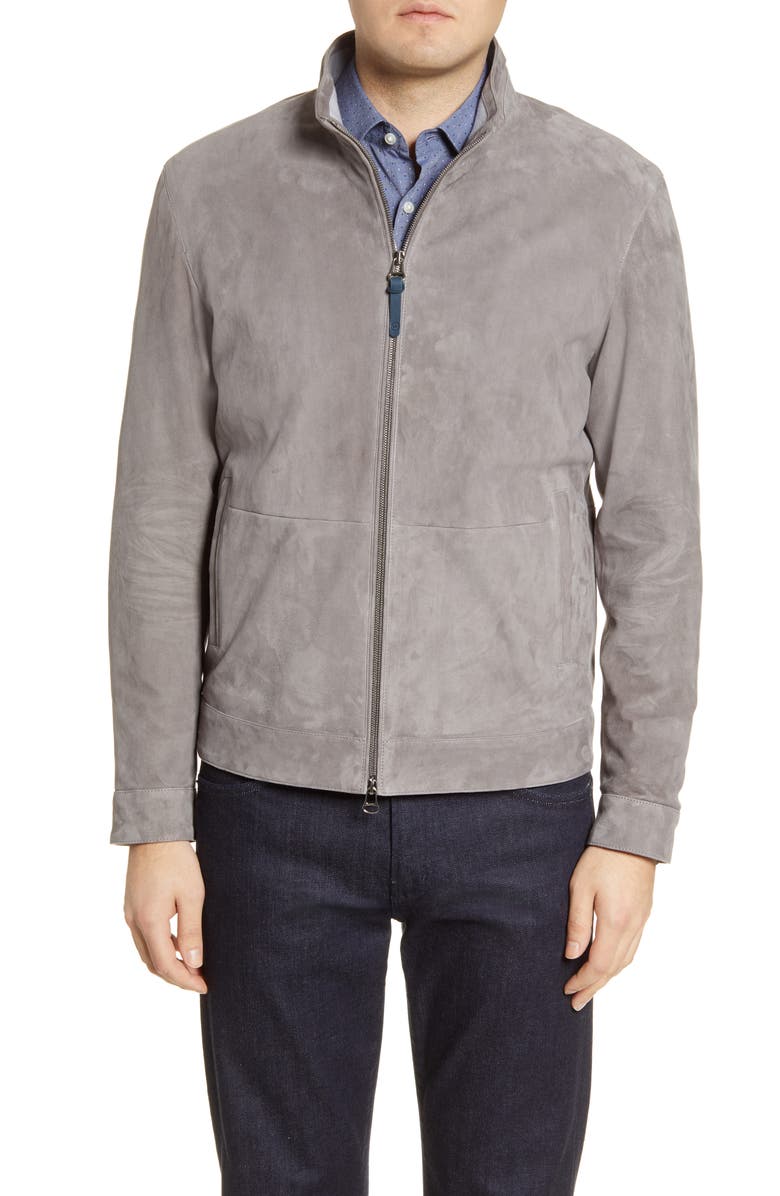 Peter Millar Spring Sails Stretch Suede Zip Jacket, Alternate, color, 