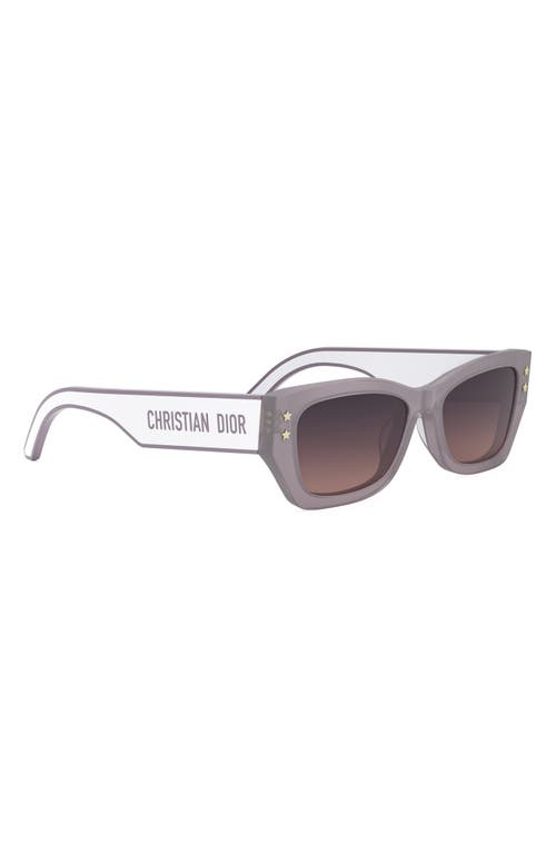 Dior 'pacific S2u 53mm Rectangular Sunglasses In Beige/shiny Bordeaux