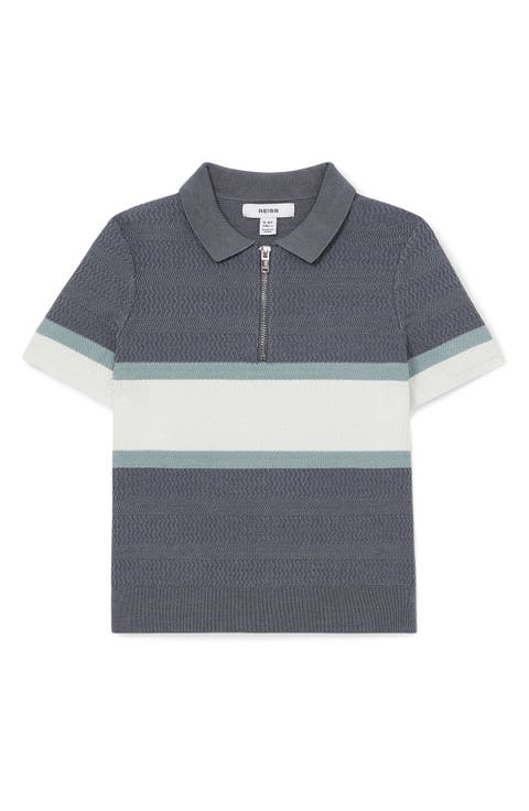 Kids' Grove Sr. Stripe Textured Half Zip Polo (Toddler, Little Kid & Big Kid)