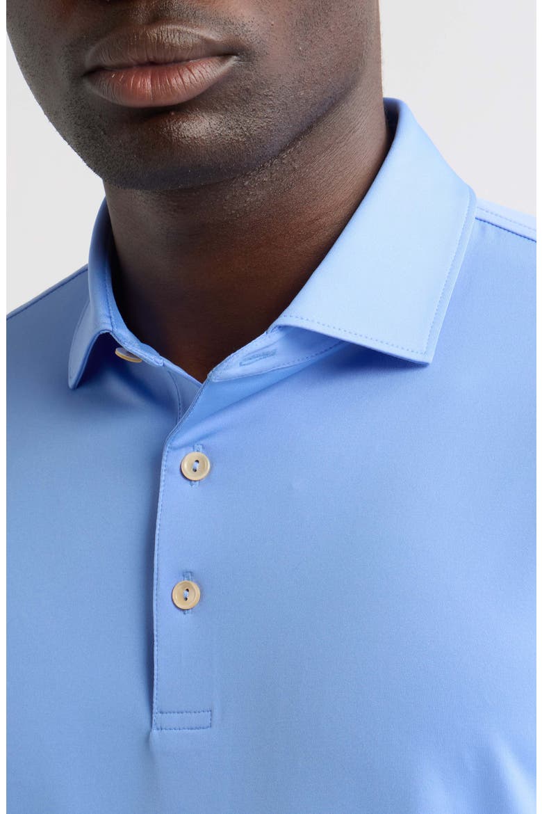 Summer Comfort Solid Long Sleeve Performance Jersey Polo, Alternate, color, ESTATE BLUE