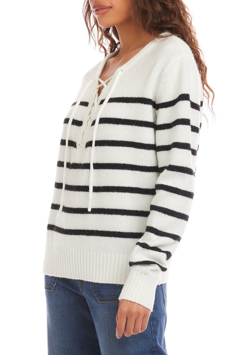 Stripe Lace-Up Sweater, Alternate, color, STRIPE