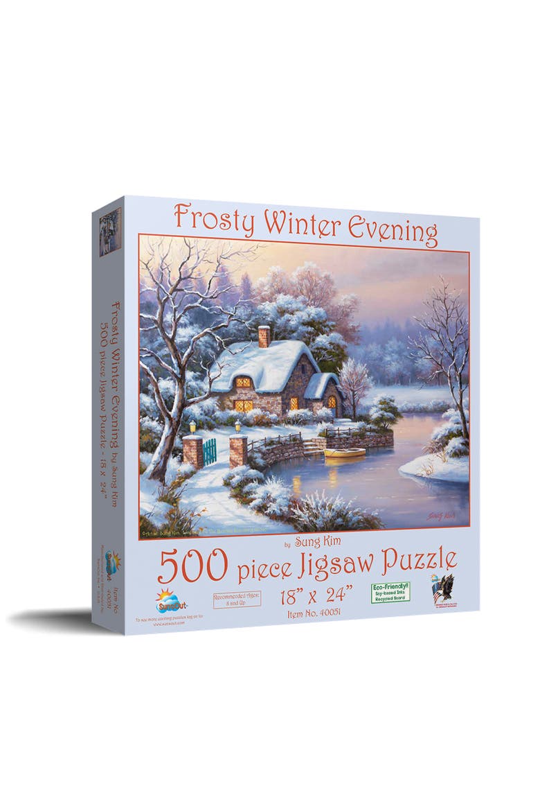 Frosty Winter Evening 500 piece Jigsaw Puzzle for Adults, Main, color, Multicolor