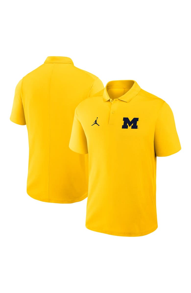 Jordan Brand Men's Jordan Brand Maize Michigan Wolverines Primetime Victory Primary Logo Performance Polo, Main, color, Maize