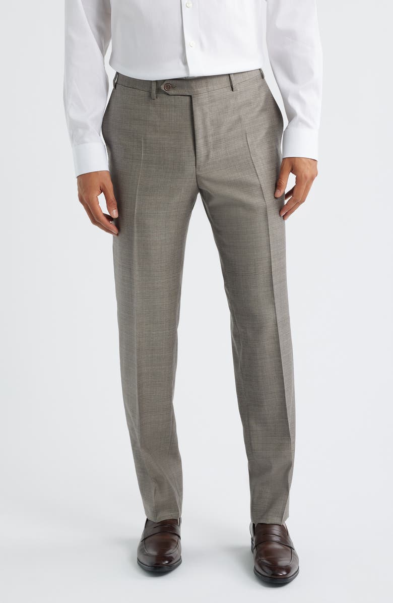 Canali Siena Regular Fit Brown Mélange Super 130s Wool Suit, Alternate, color, Beige