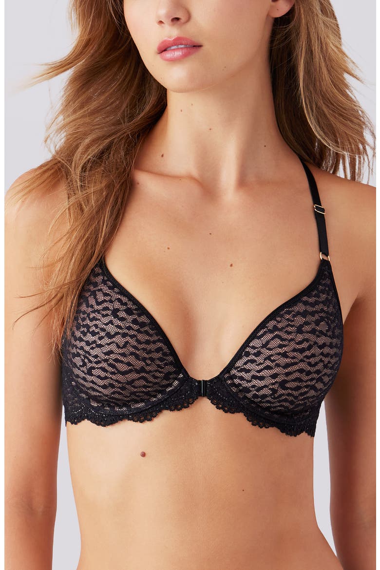 Untamed Underwire Front Close T-Shirt Bra, Main, color, NIGHT