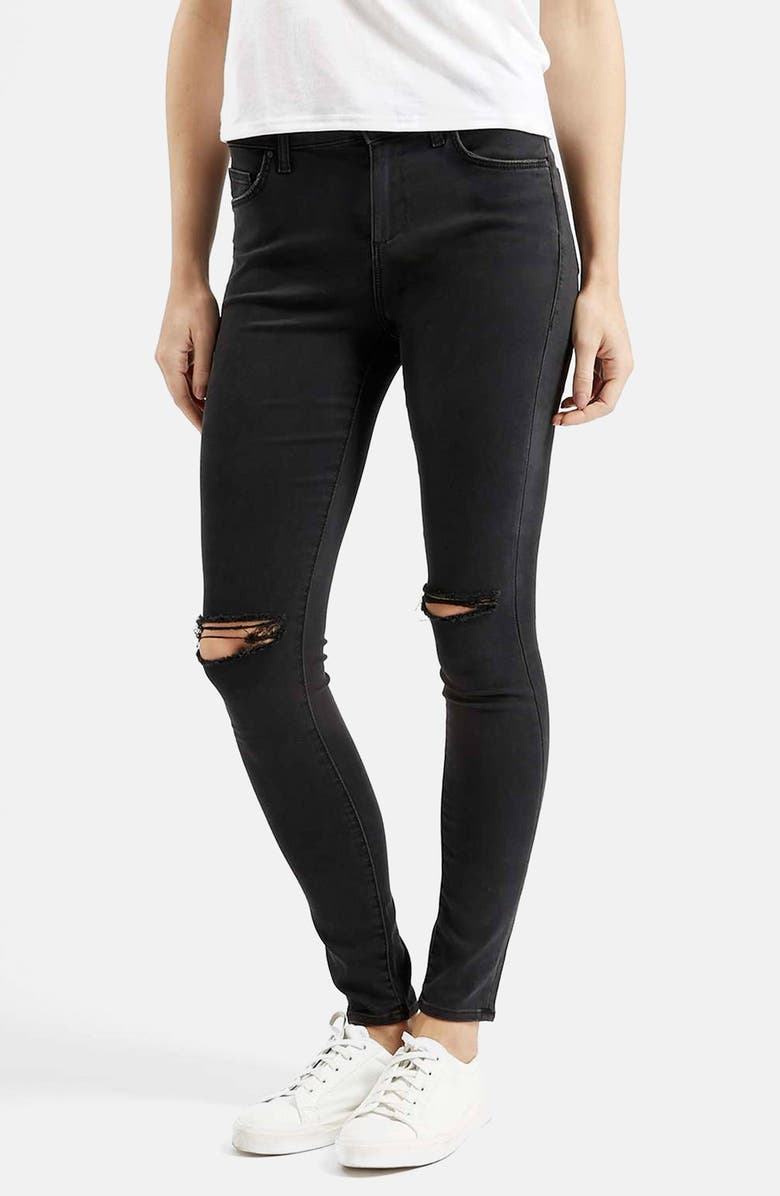 Topshop Moto 'Leigh' Ripped Skinny Jeans, Main, color, 