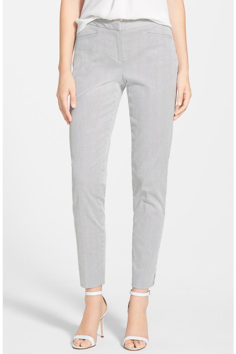 'Taylor' Seersucker Pants, Main, color, NAVY SEERSUCKER STRIPE