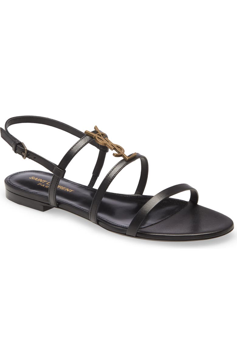 Saint Laurent Cassandra YSL Logo Strappy Sandal, Main, color,