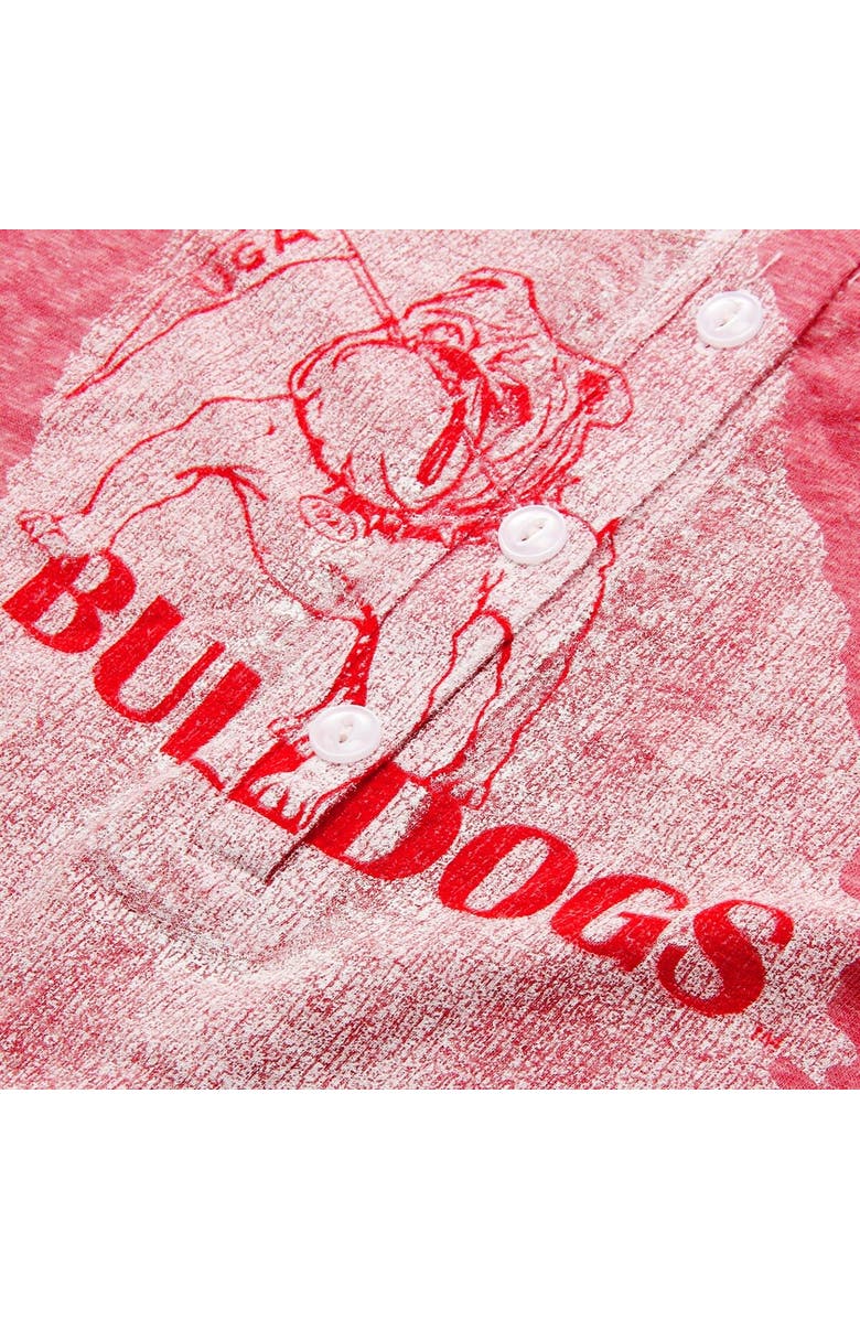 Retro Brand Womens Georgia Bulldogs Original Retro Brand Red Relaxed Henley Tank Top, Alternate, color,