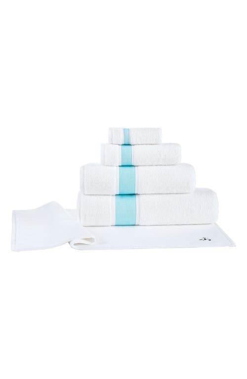 Brooks Brothers Ottoman Rolls 2-pack Turkish Cotton Bath Sheets In White/sea Glass