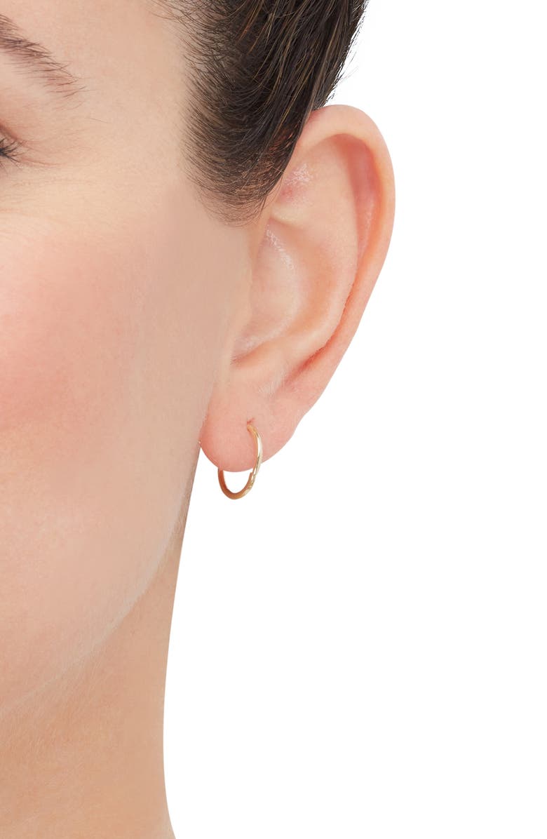 Frankie & Zoe Tube Hoop Earrings, Alternate, color, Yellow Gold