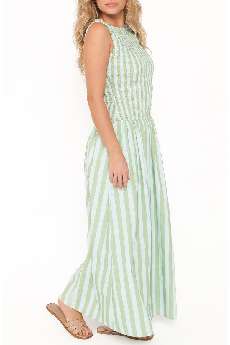 Maleny Sleeveless Maxi Sundress, Alternate, color, BLUE/ GREEN STRIPE