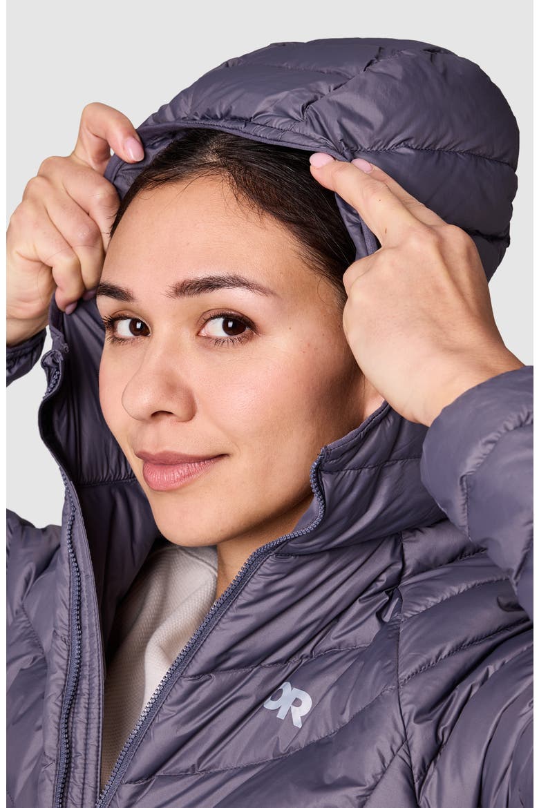 Transcendent Water Resistant 800 Fill Power Down Coat, Alternate, color, SMOKY QUARTZ