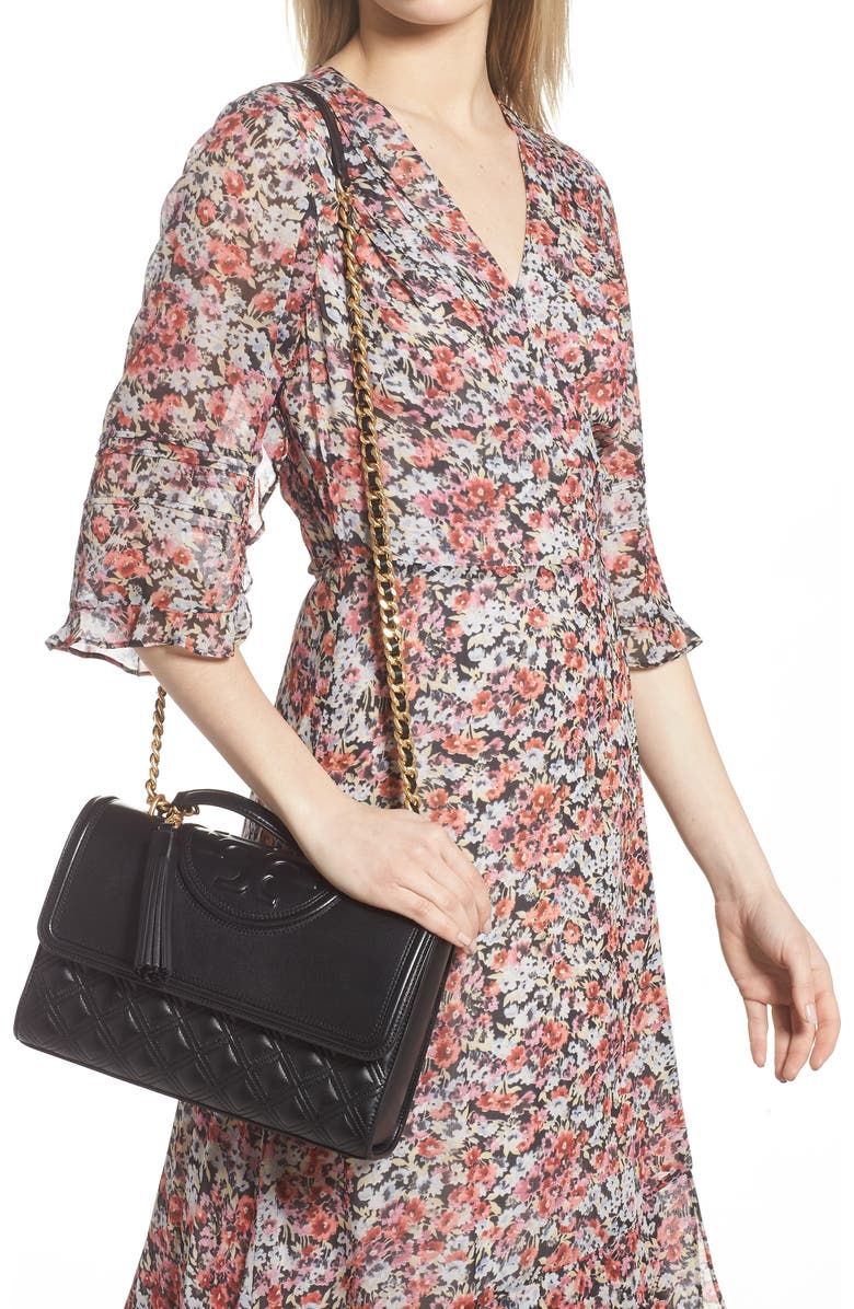 Tory Burch Fleming Leather Convertible Shoulder Bag, Alternate, color,