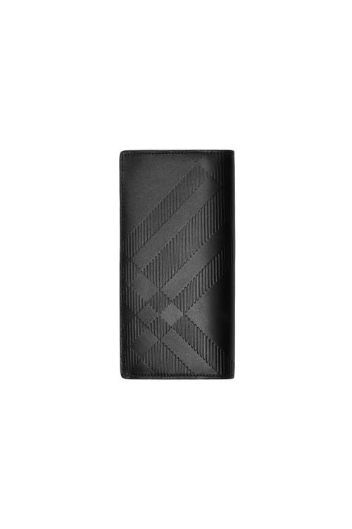 Burberry Embossed Check Continental Wallet In Black